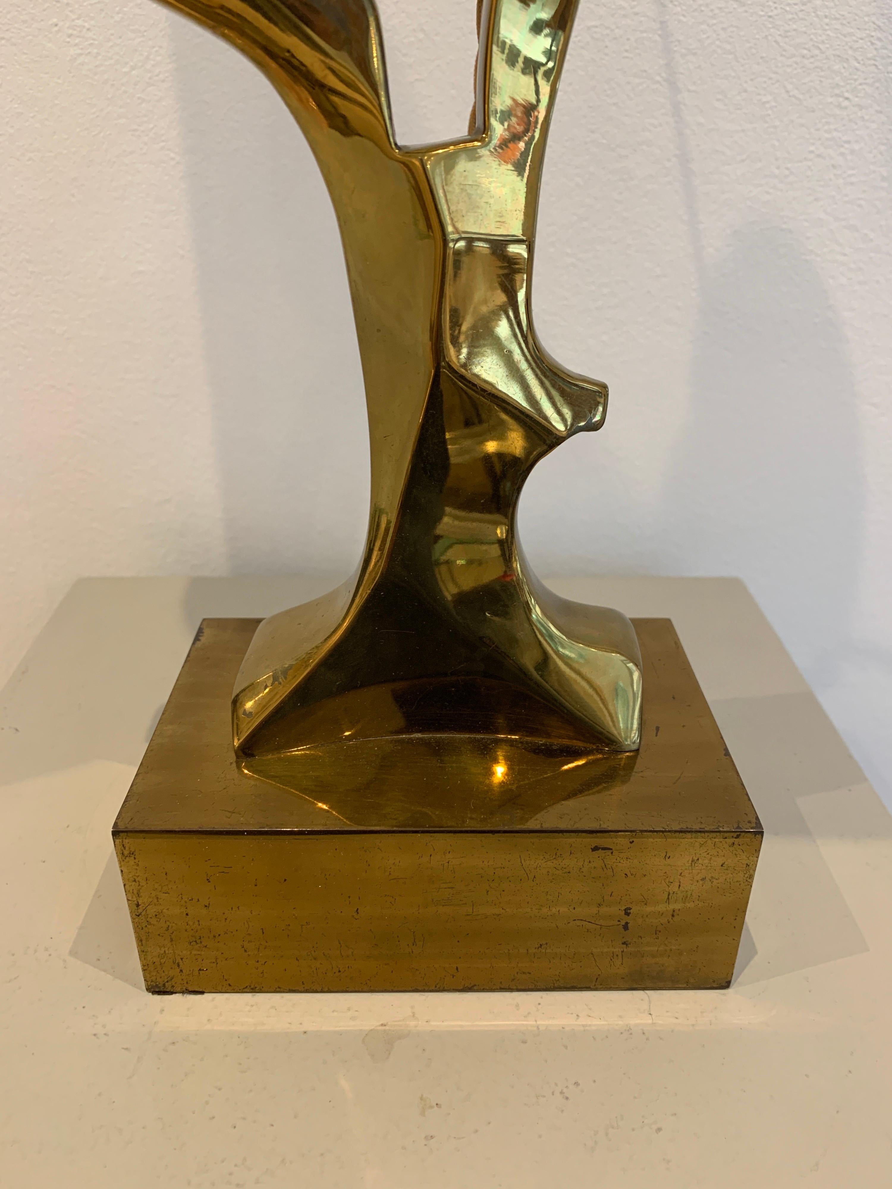 Rare Willy Daro Brass Table Lamp, 1970s 1