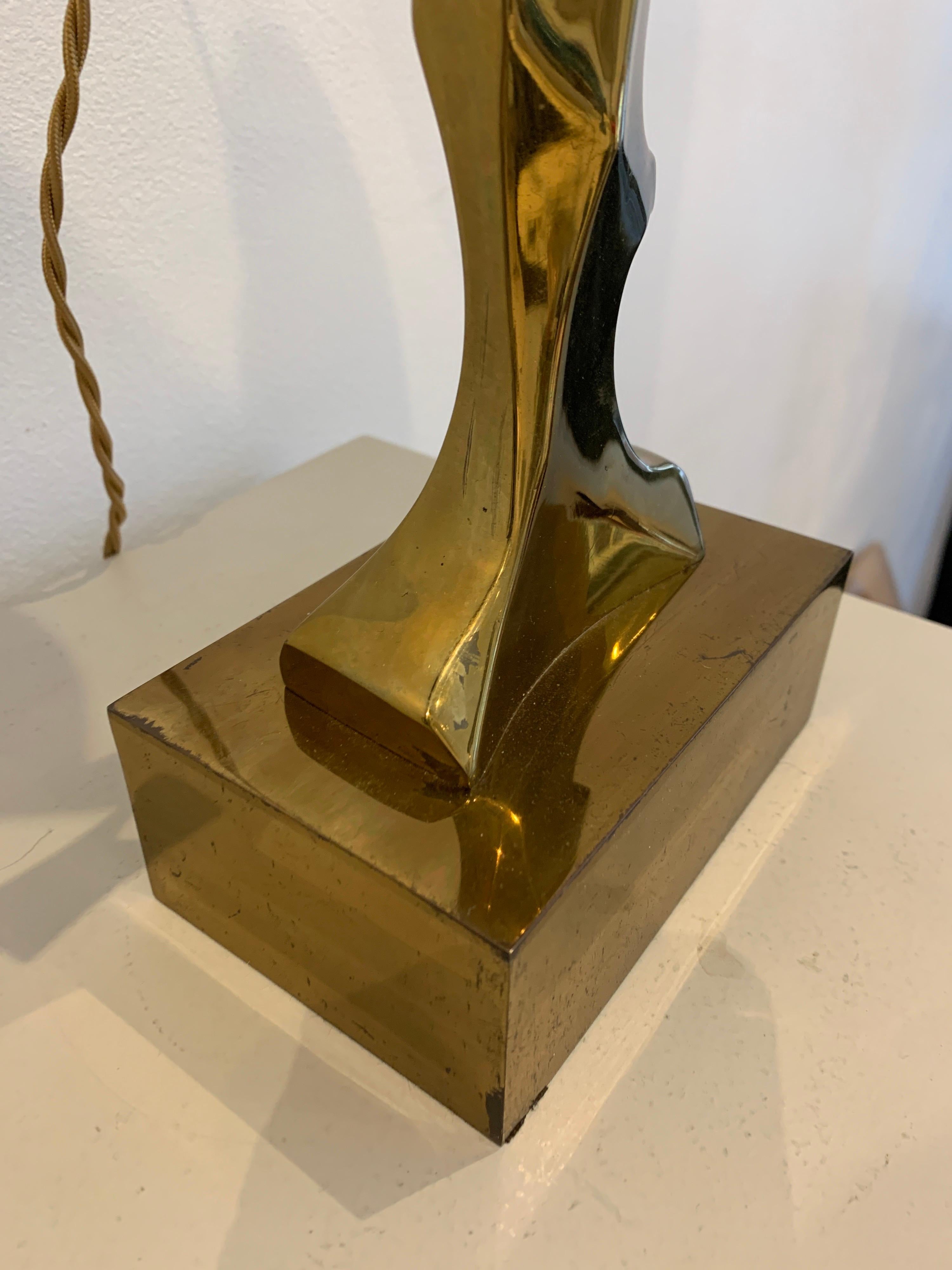Rare Willy Daro Brass Table Lamp, 1970s 2