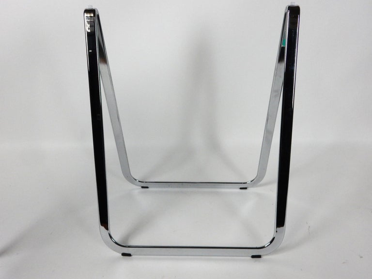 Chrome Rare, Willy Rizzo design for Cidue Sawhorse Desk Table Base, Italy 1970s, signed For Sale