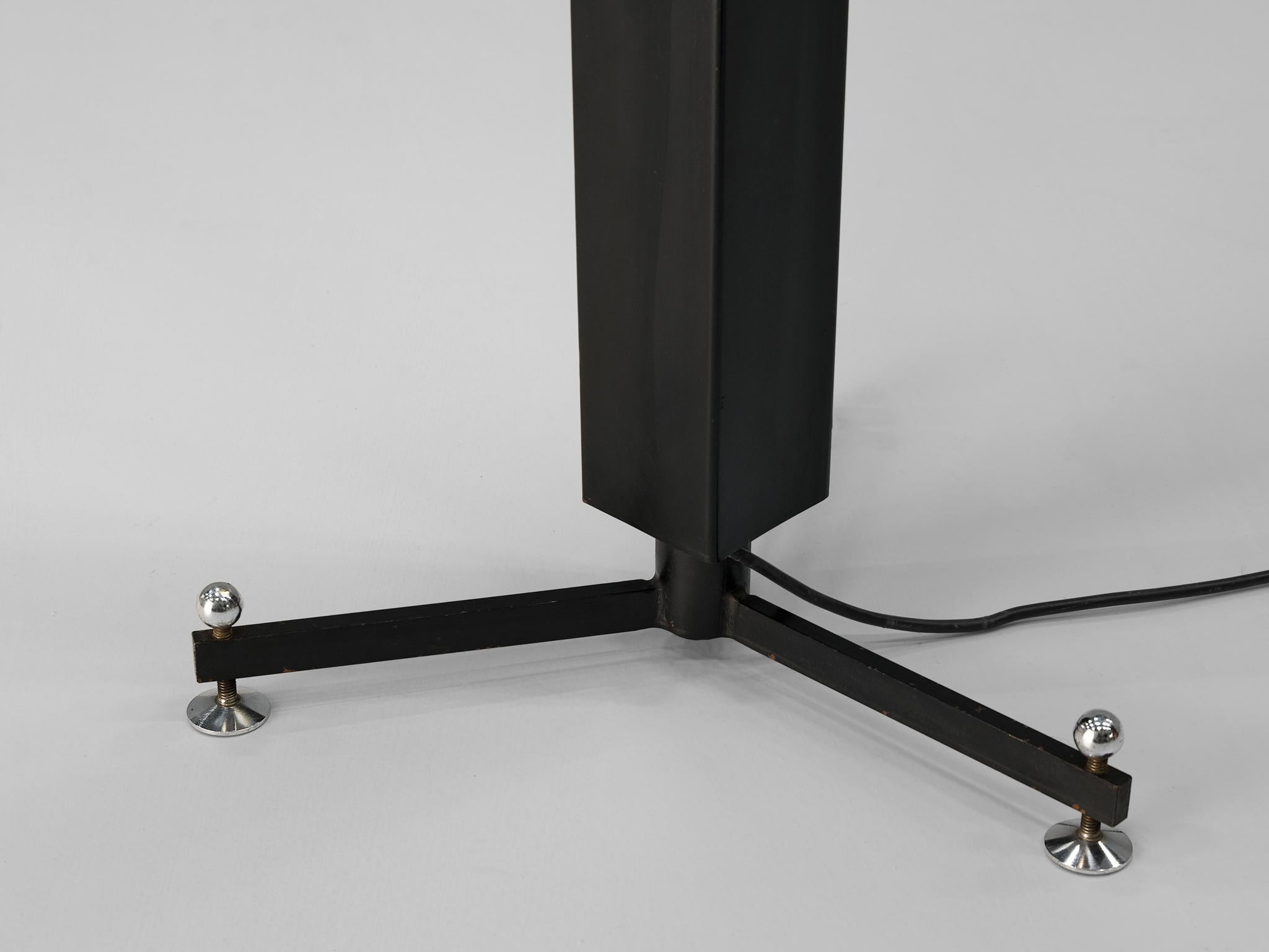 Mid-20th Century Rare Wim Ypma for A. Polak Floor Lamp in Black Metal and Acrylic  For Sale