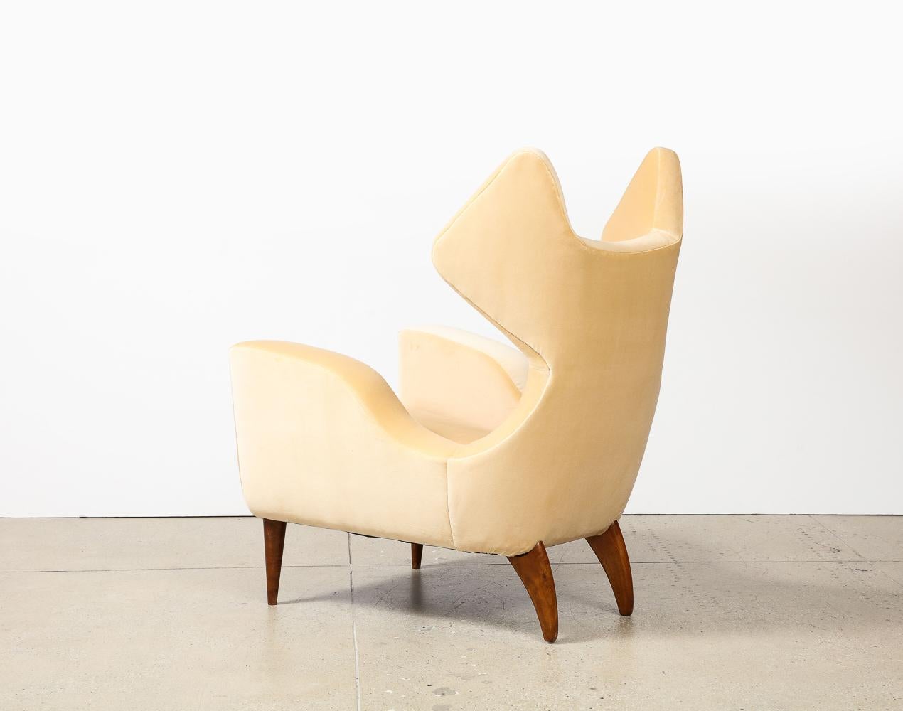 Rare Wing Back Lounge Chair by Renzo Zavanella In Good Condition For Sale In New York, NY
