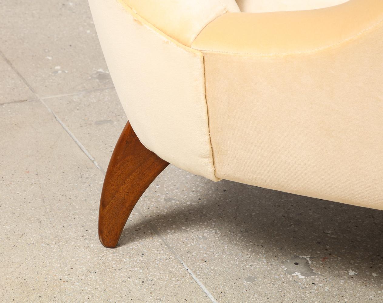 Fabric Rare Wing Back Lounge Chair by Renzo Zavanella