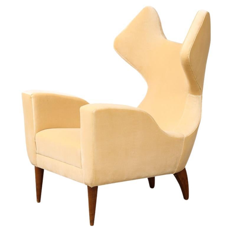 Rare Wing Back Lounge Chair by Renzo Zavanella For Sale