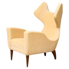Vintage Rare Wing Back Lounge Chair by Renzo Zavanella