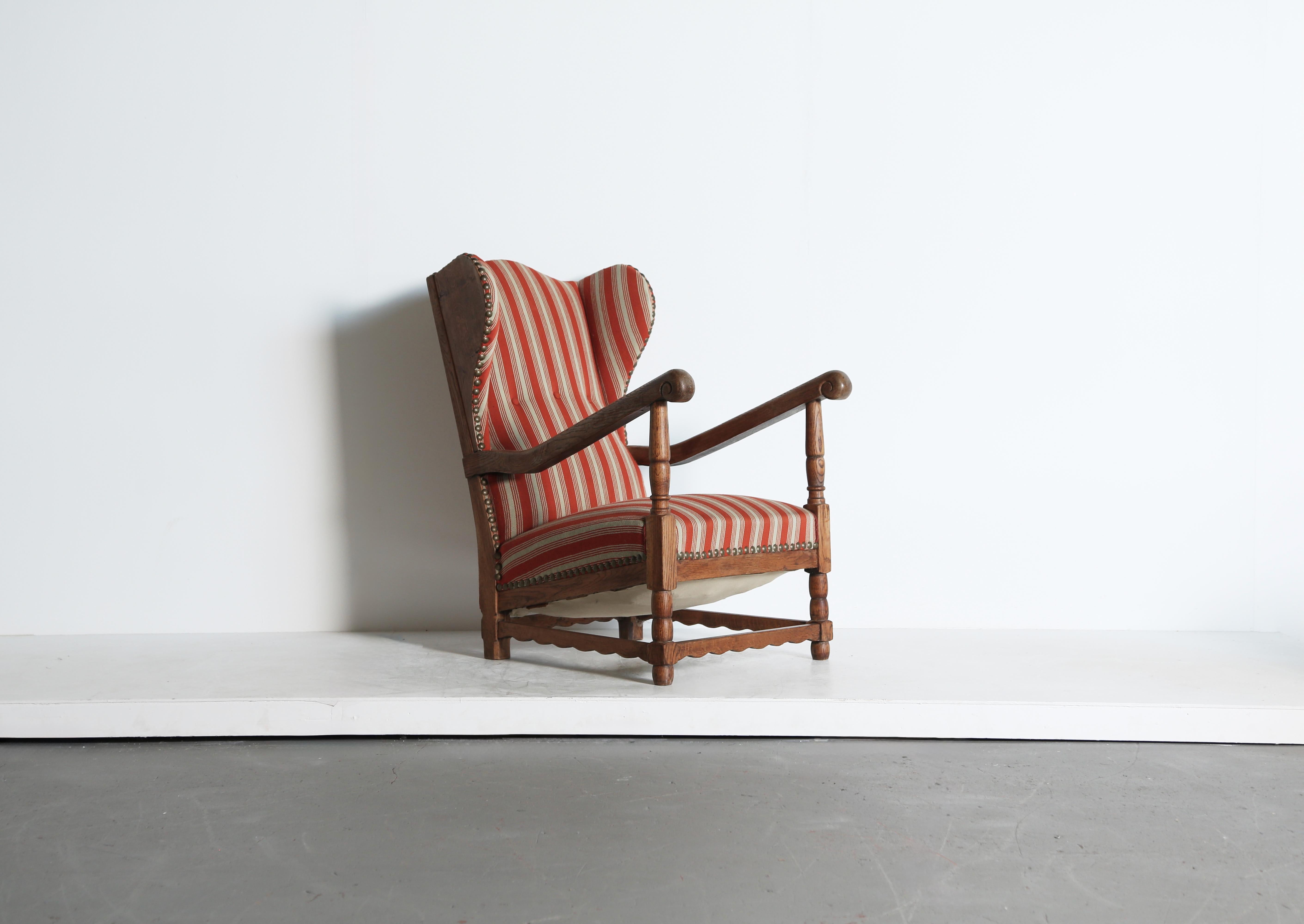 Sillón Wingback, Dinamarca, años 40 en venta 7
