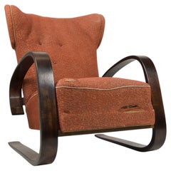 Rare Wingback Bentwood Tank Armchair by Navratil, Czechoslovakia, 1930s