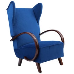Rare Wingback Chair by Jindrich Halabala for UP Zavody, 1930s