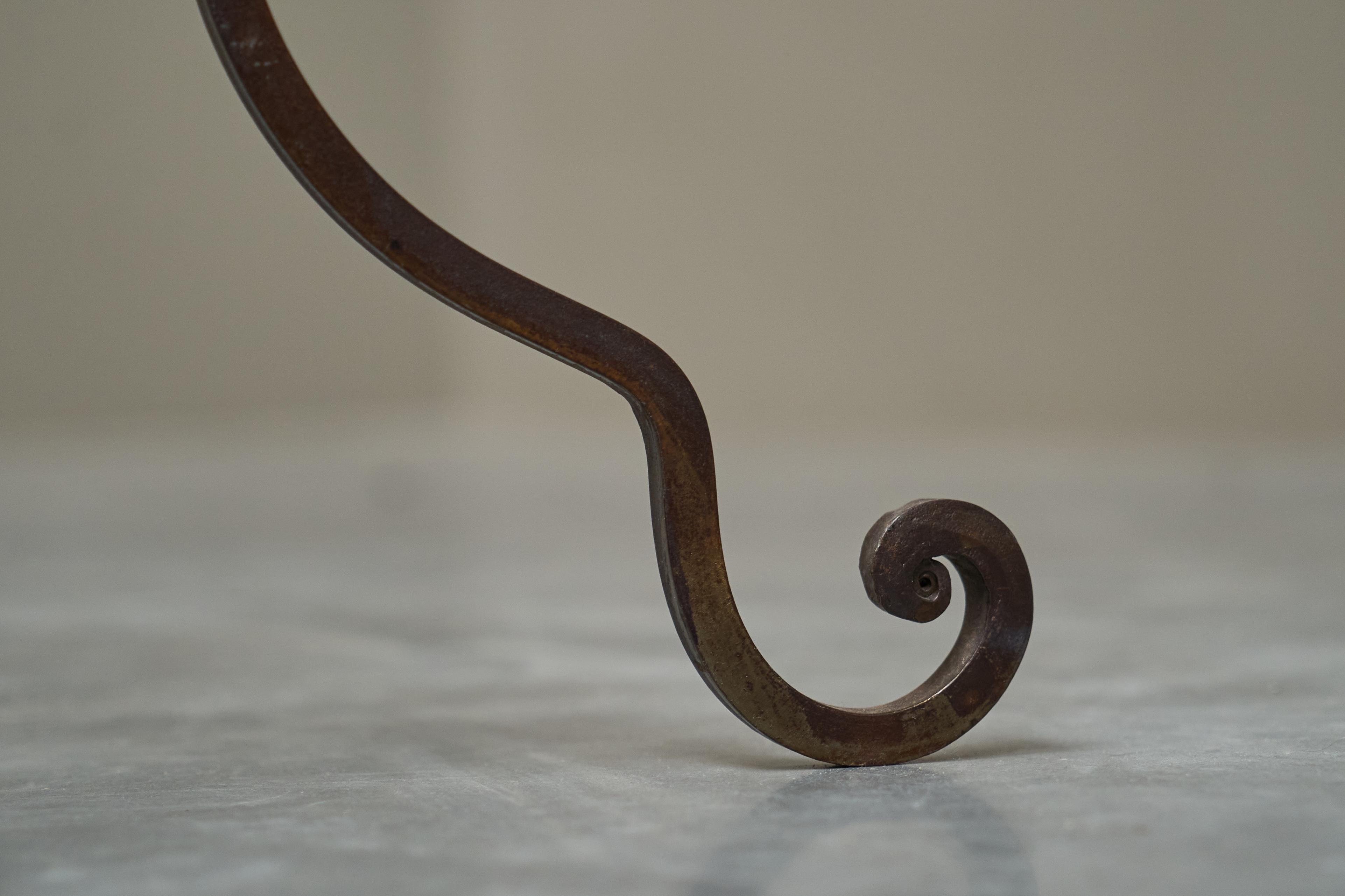 Rare Winkelman & Van der Bijl Floor Lamp in Wrought Iron and Opaline Glass 1920s For Sale 6
