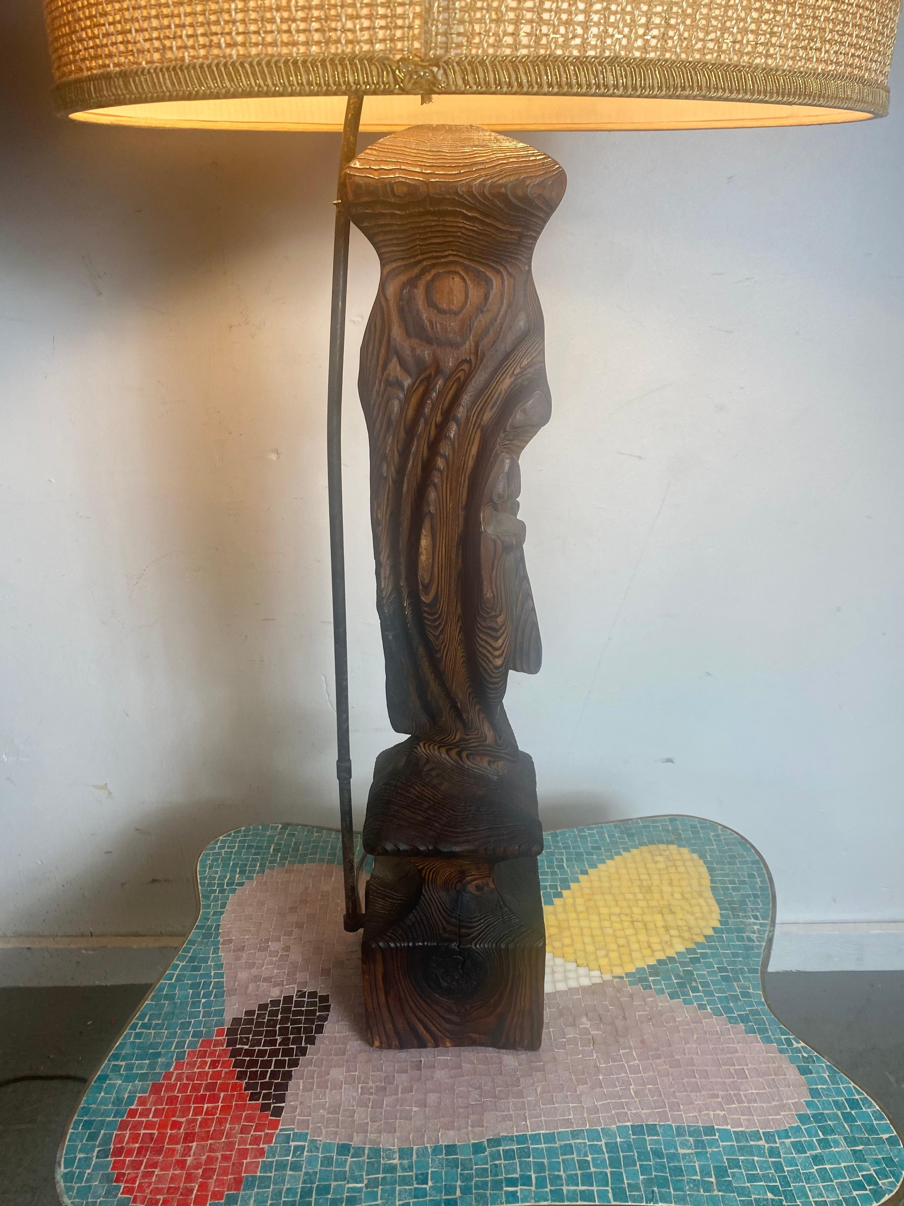 Rare Witco Tiki Figural Table Lamp, , Abstract Modernist Design In Excellent Condition In Buffalo, NY