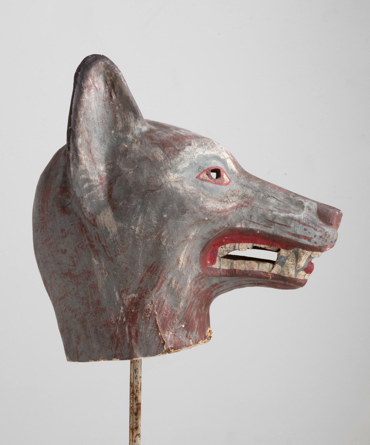 Belgian Rare Wolf Theatre Mask, Belgium, circa 1930