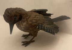 Rare Wonderful Carl Kauba Cold Painted Austrian Bronze Large Blue Jay Sculpture