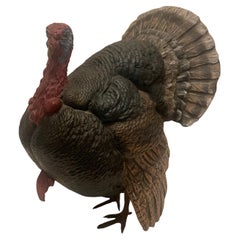 Rare Wonderful Franz Bergman Cold Painted Austrian Bronze Large Turkey Sculpture
