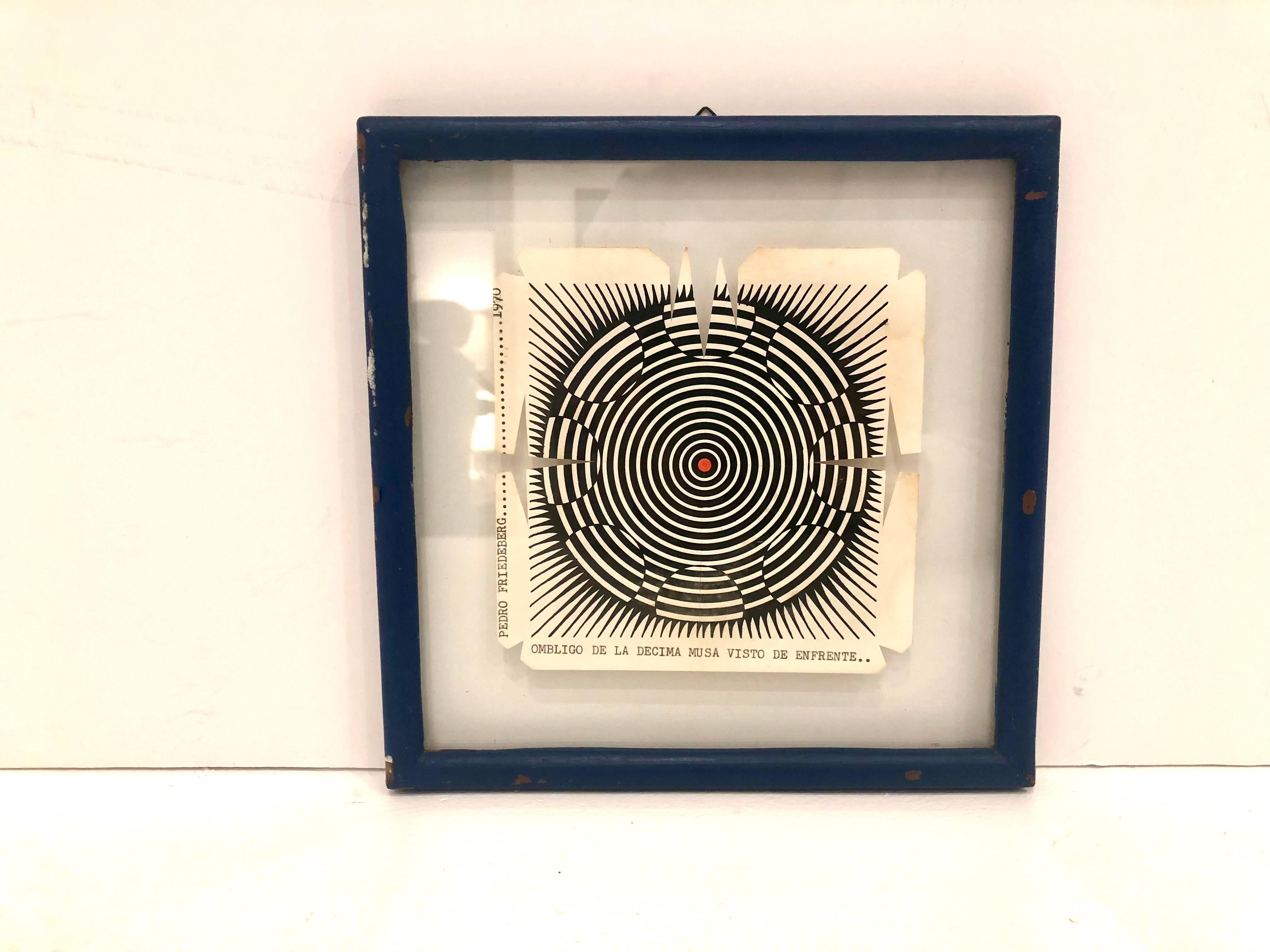 A very rare and unique piece by Mexican artist Pedro Friedeberg , signed and dated 1970 given as a present to the owner of Famous Mexican Galeria Misrachi in the 1970s, 5.5