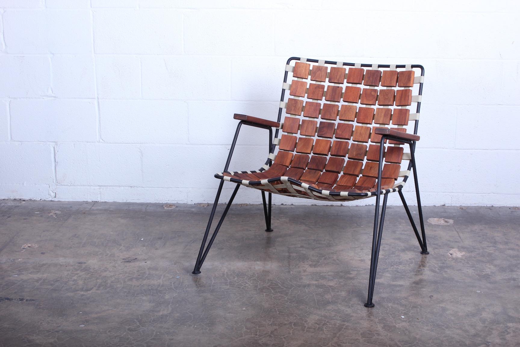 Rare Wood Block Lounge Chair by Maxwell Yellen, 1954 For Sale 6