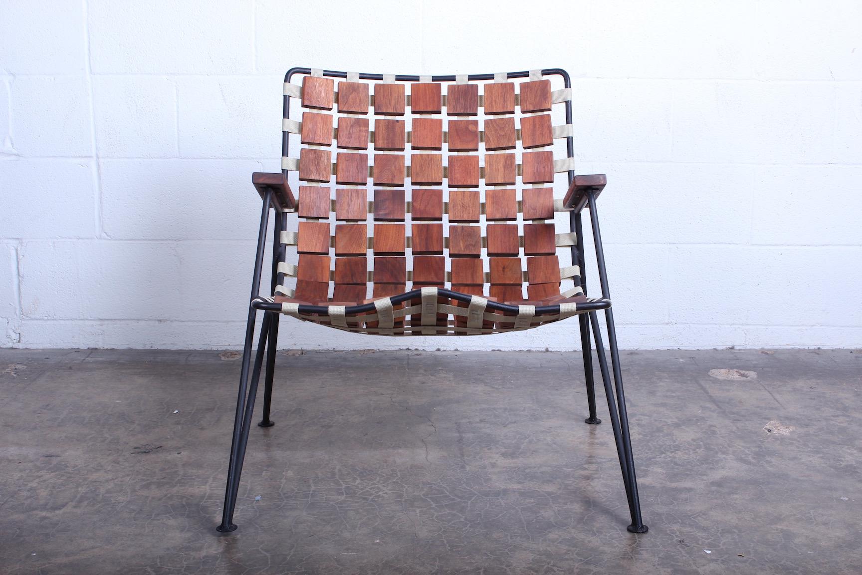 Rare Wood Block Lounge Chair by Maxwell Yellen, 1954 For Sale 2