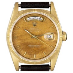 Rare montre-bracelet automatique Rolex Oyster Perpetual Day-Date 18248 à cadran en bois