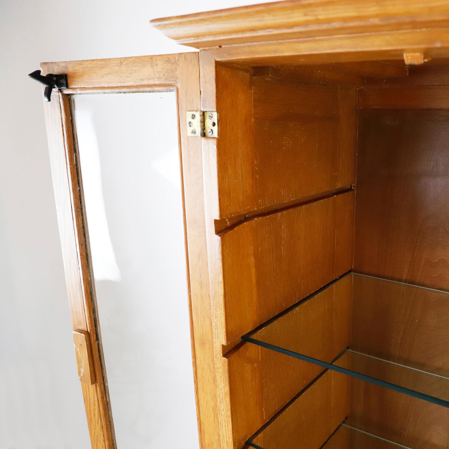 Industrial Rare Wood, Steel & Glass Medical, Dr's Cabinet. Circa 1900s For Sale