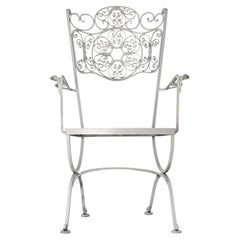 Vintage  Rare Woodard Andalusian Iron Patio Chair Armchair