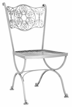 Raro set di 4 sedie da patio in ferro di Woodard Andalusia