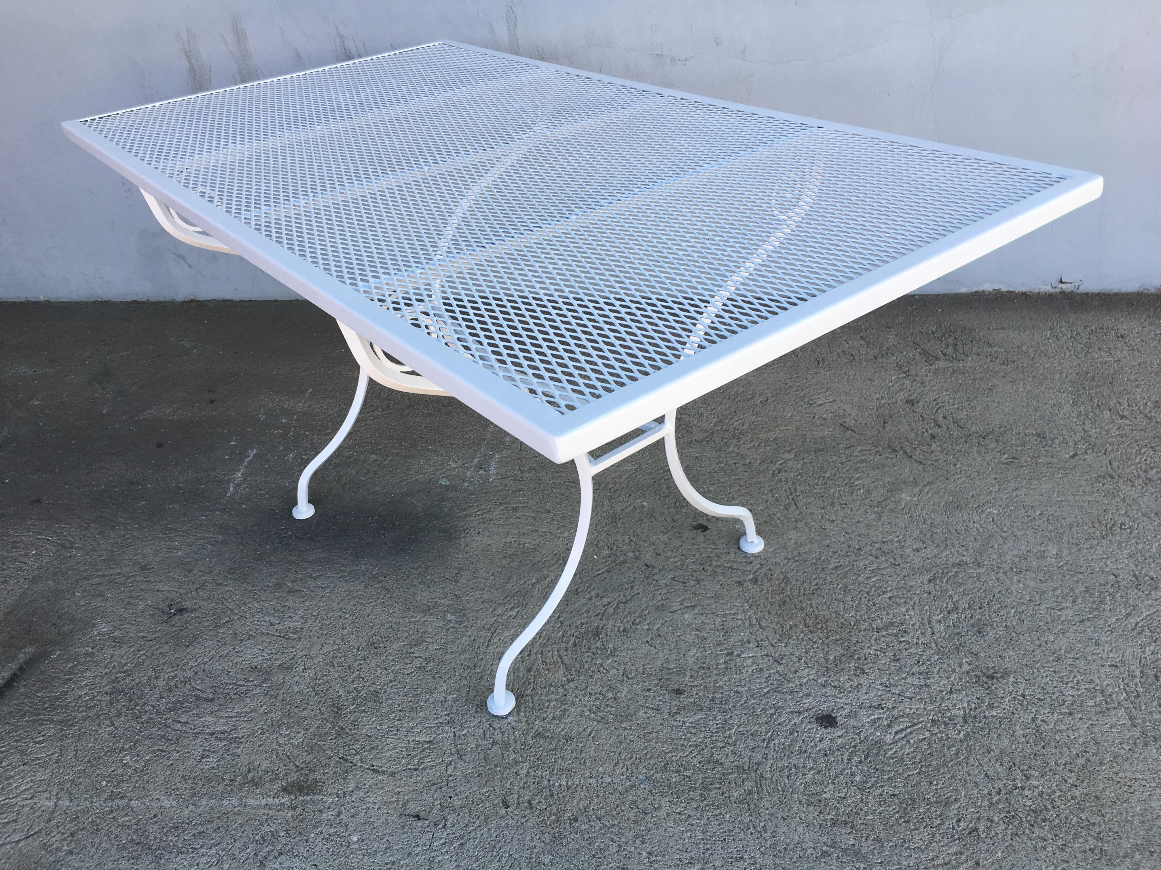Mid-20th Century Rare Woodard Eight-Person Outdoor Mesh Picnic Table
