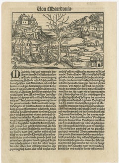 Rare Woodcuts of Macedonia and the Turks from the Nuremberg Chronicle, 1493