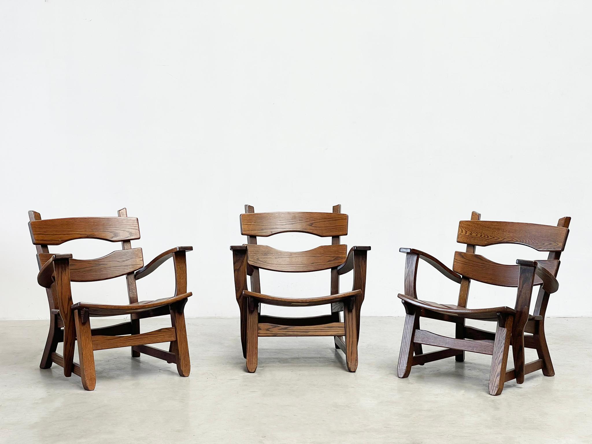 German Rare wooden lounge Chairs from Dittmann & co