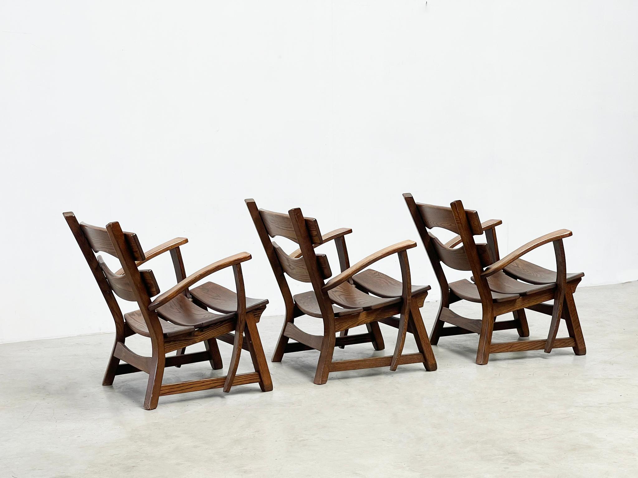 Rare wooden lounge Chairs from Dittmann & co In Good Condition For Sale In Nijlen, VAN