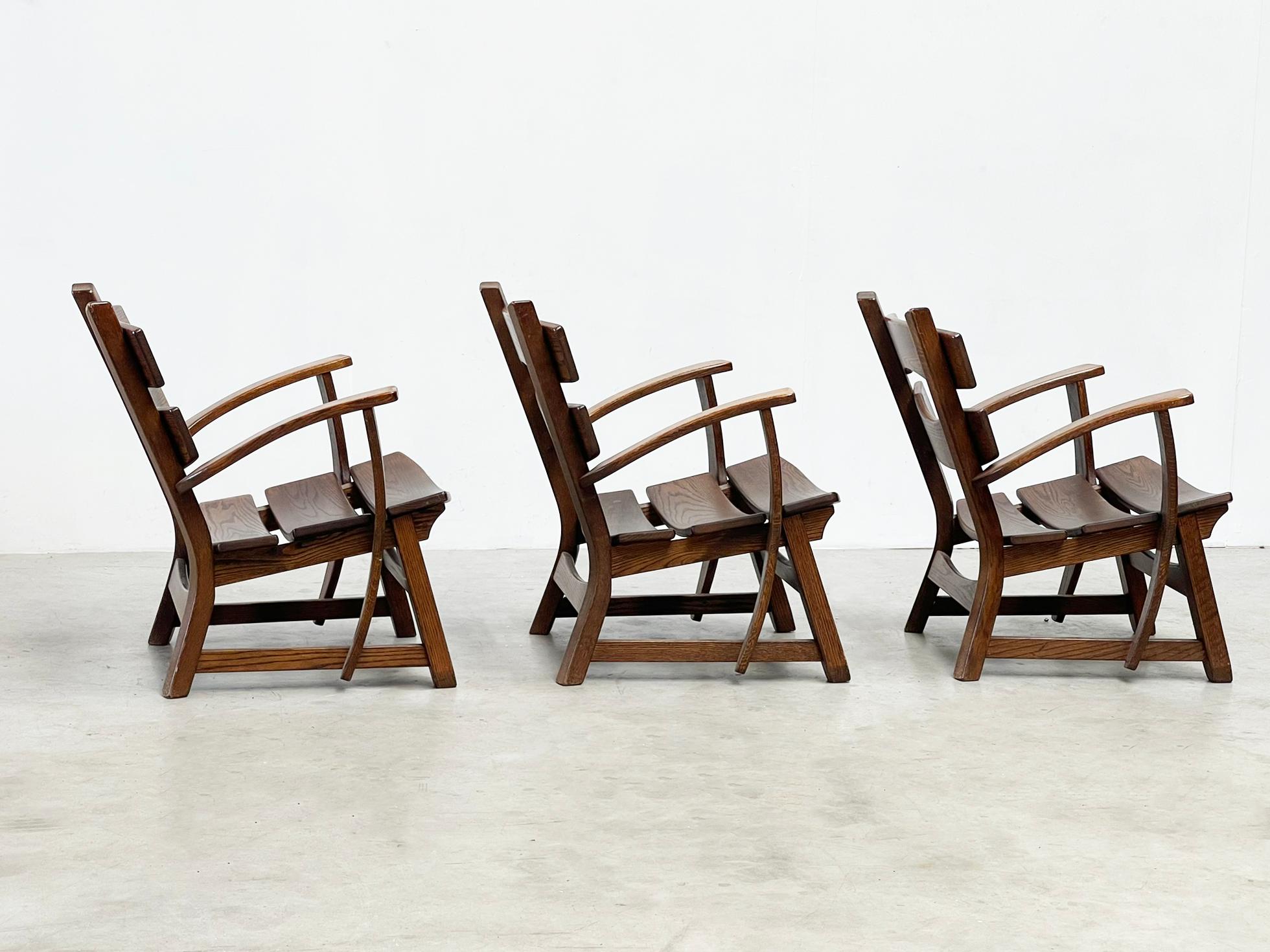 Late 20th Century Rare wooden lounge Chairs from Dittmann & co For Sale