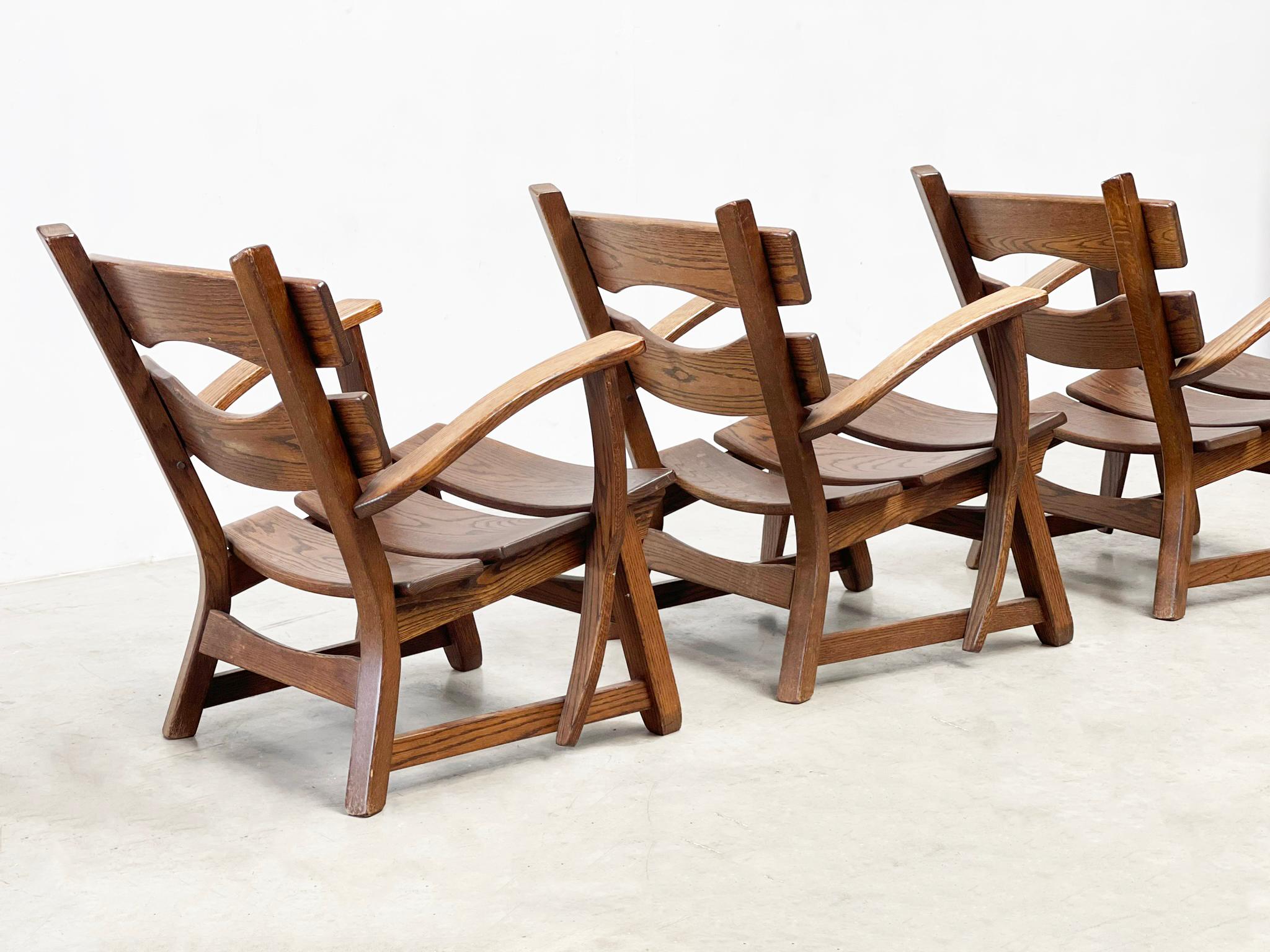 Wood Rare wooden lounge Chairs from Dittmann & co For Sale