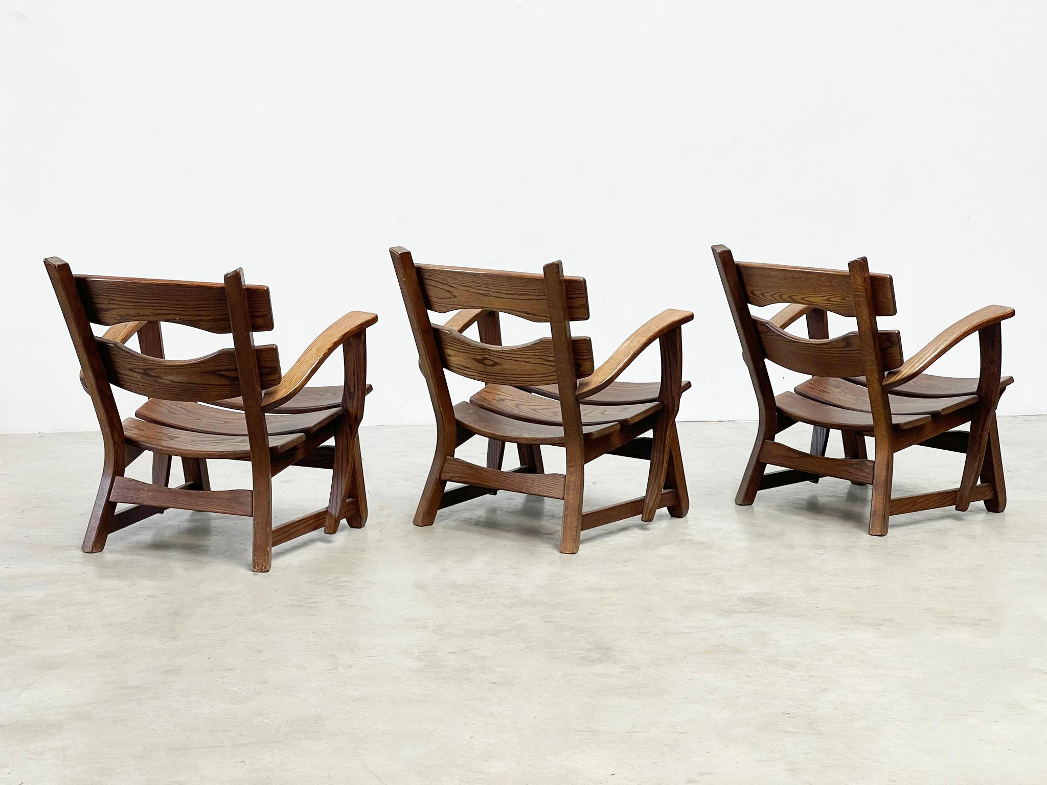 Rare wooden lounge Chairs from Dittmann & co For Sale 1