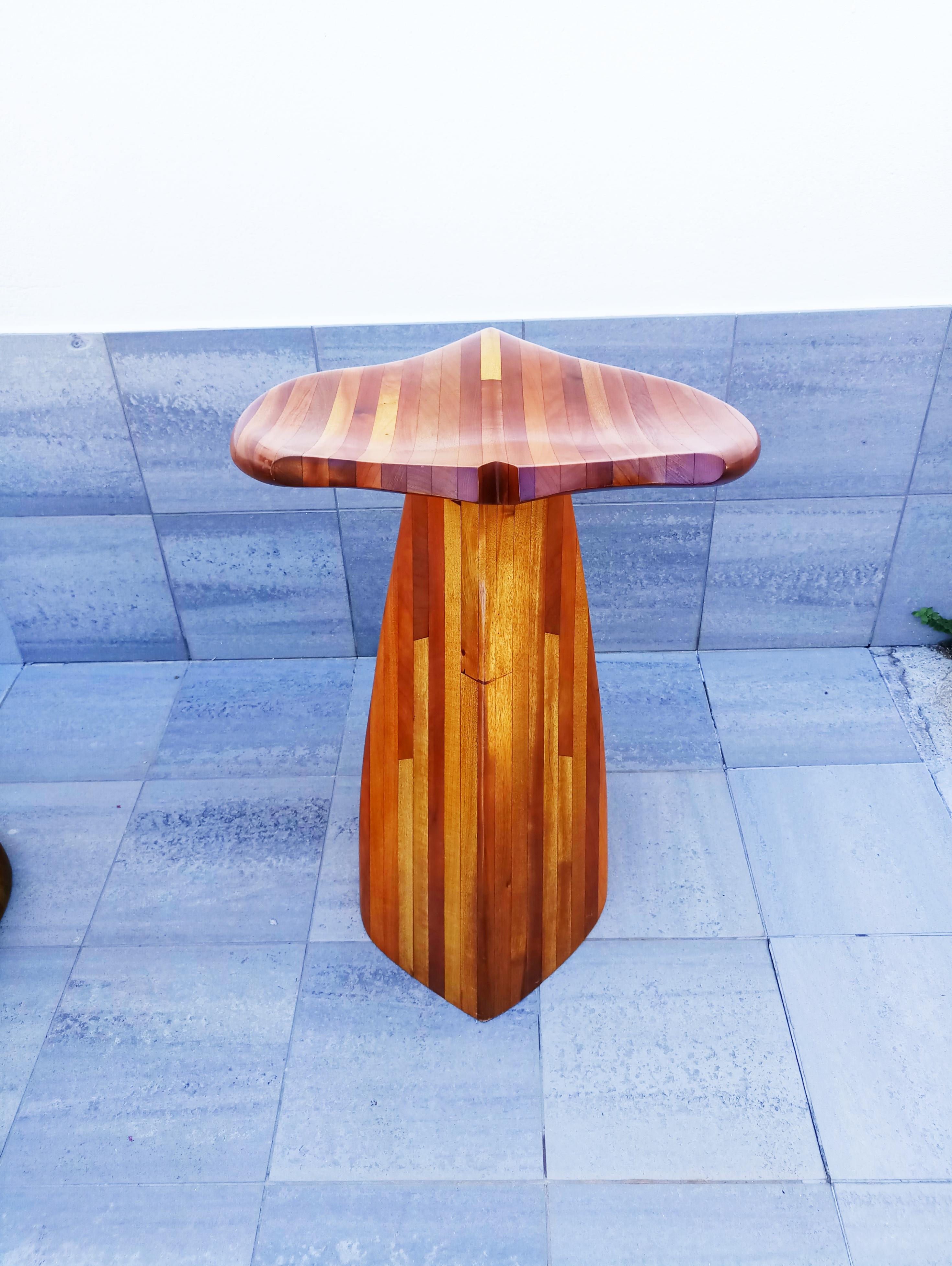 Rare Wooden Whale Tail Bar and Stools Set, France 1980s 1