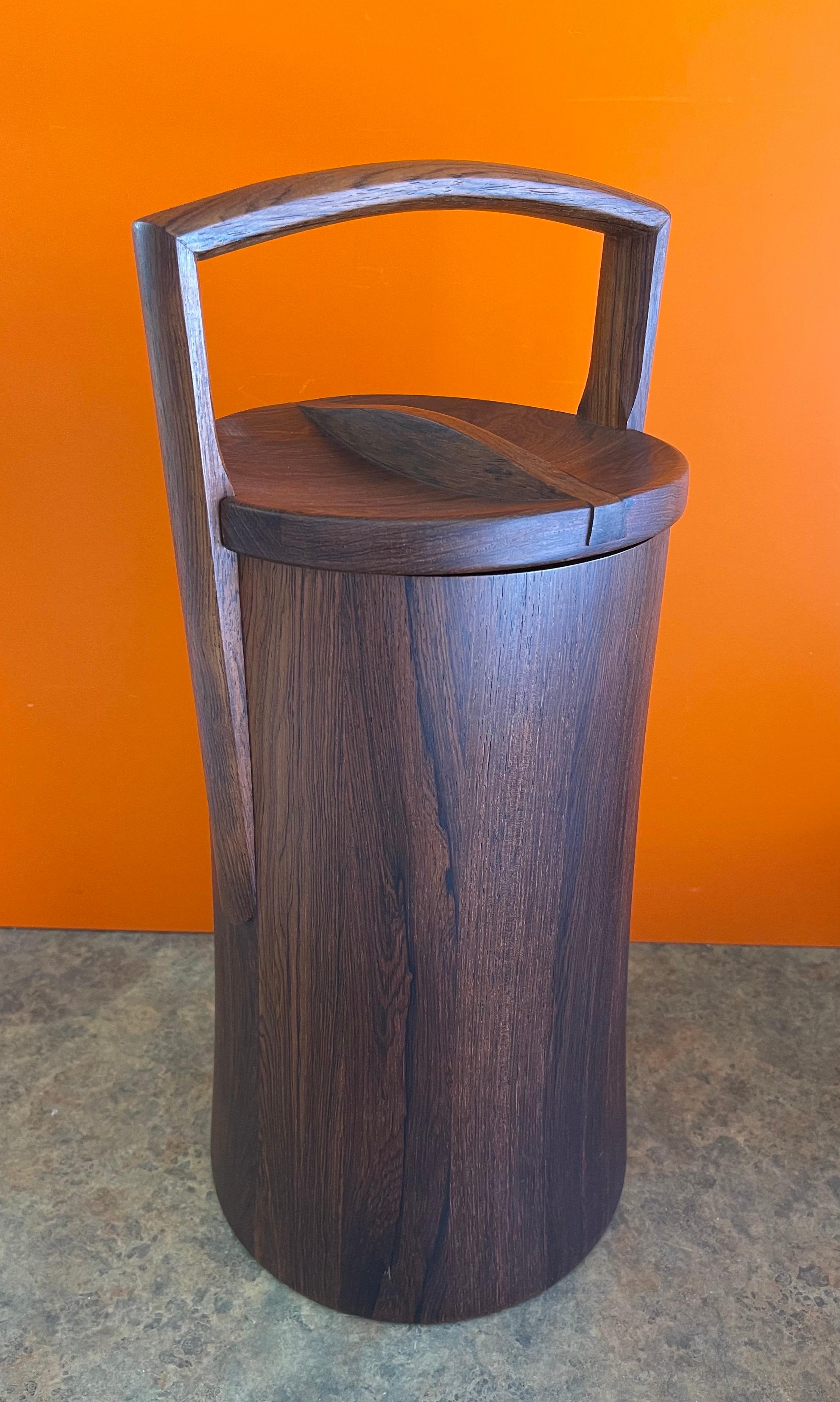 Mid-Century Modern Rare Woods Palisander Rosewood Ice Bucket by Jens Quistgaard for Dansk For Sale
