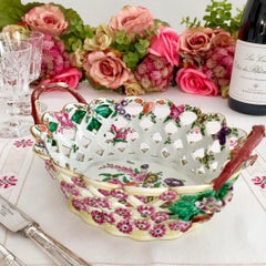 Rare Worcester Chestnut Basket with Provenance, circa 1770