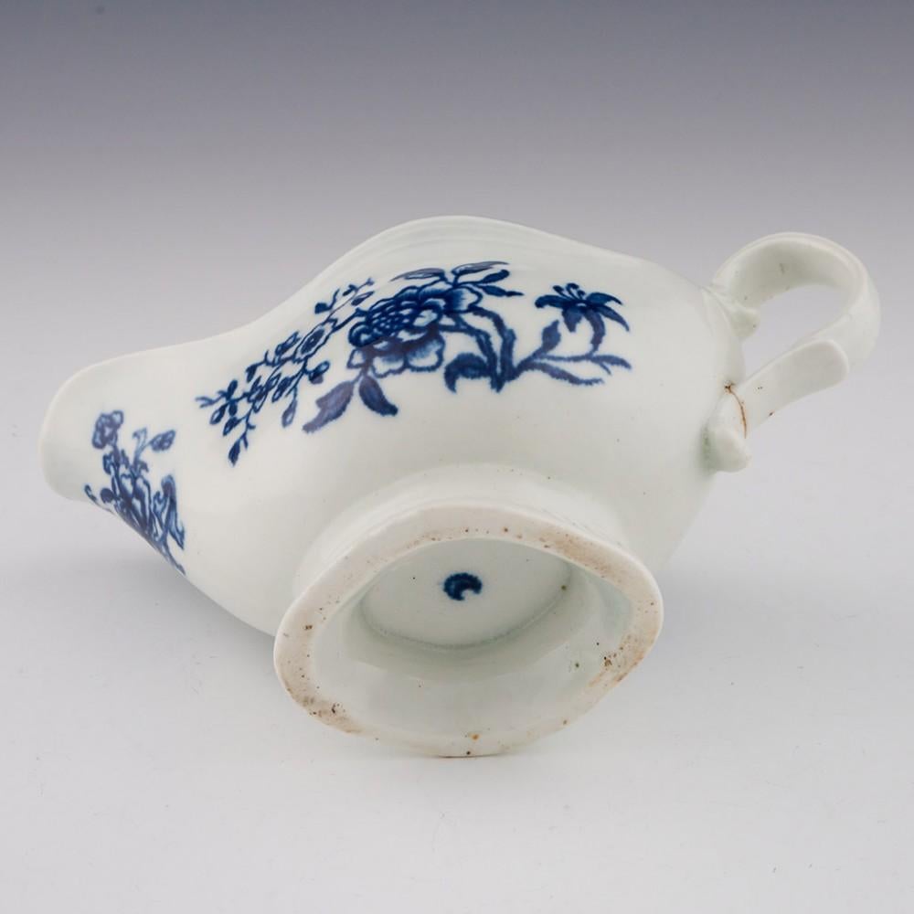 Rare Worcester Porcelain Sauce Boat with Early Flowering Plants Pattern, c1762 For Sale 2