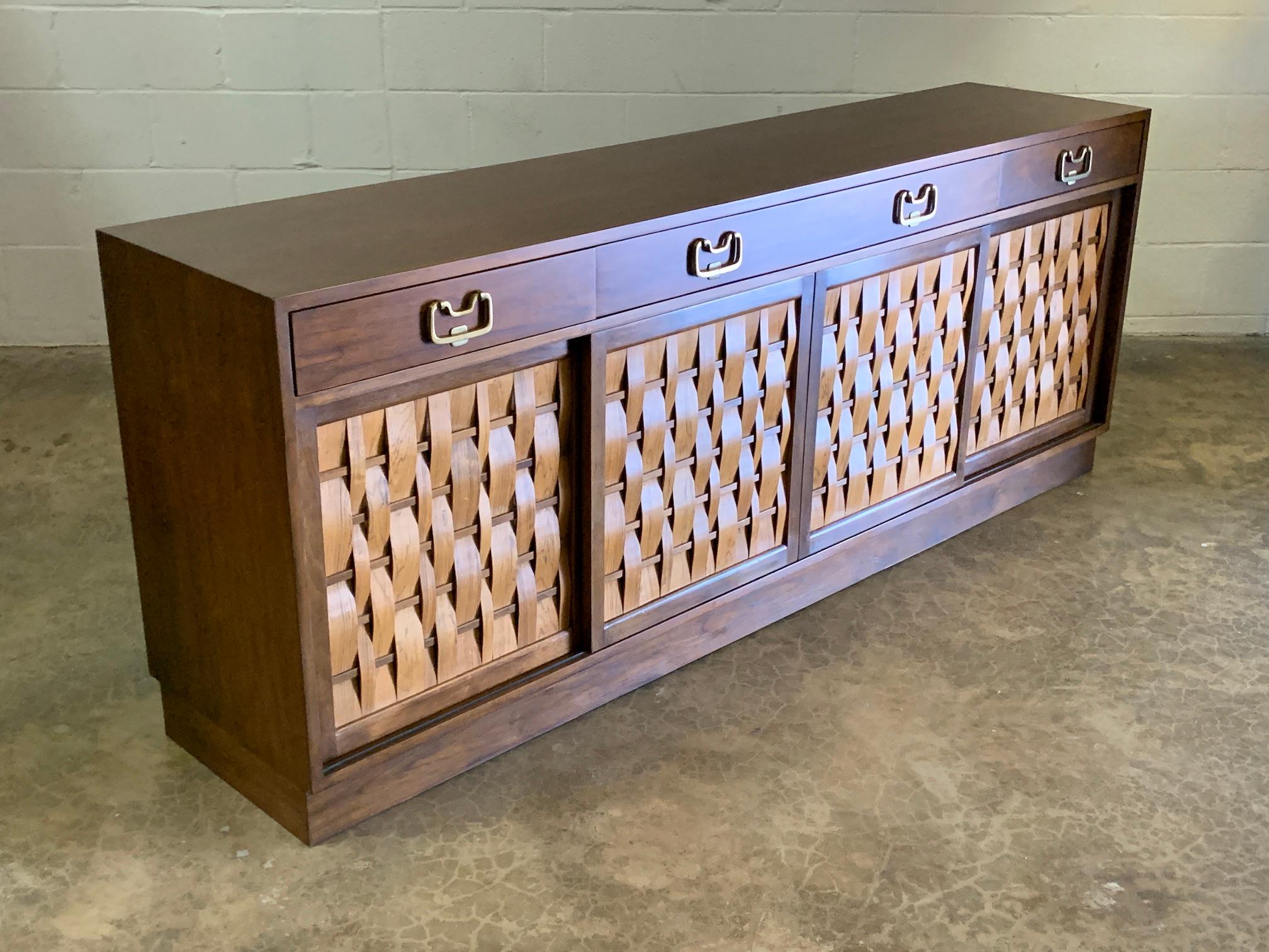 Rare Woven Front Cabinet by Edward Wormley for Dunbar 8