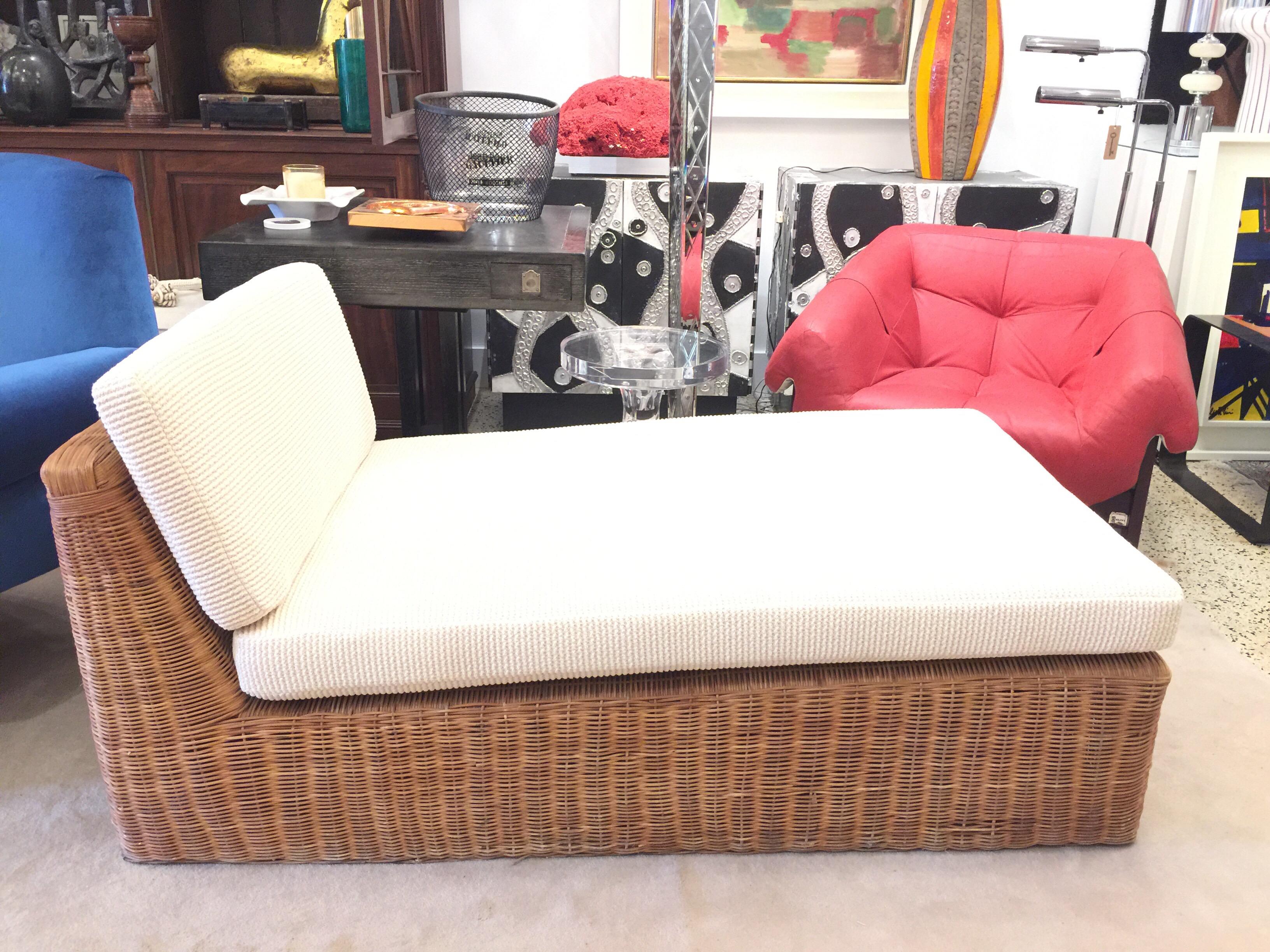 American Craftsman Rare Woven Wicker Daybed