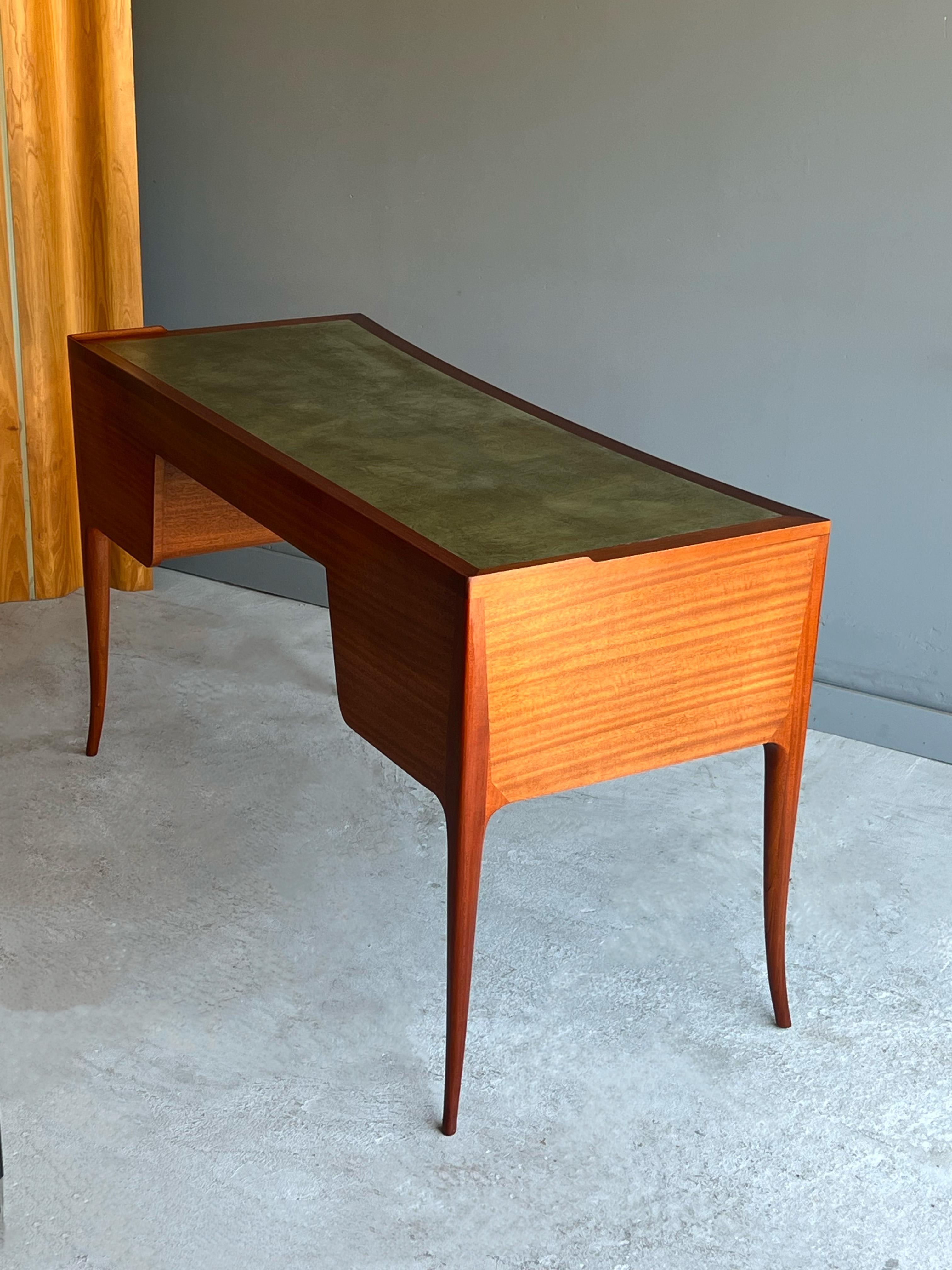 Rare Writing Desk & Chair by Edward Wormley for Dunbar, Leather Top 5
