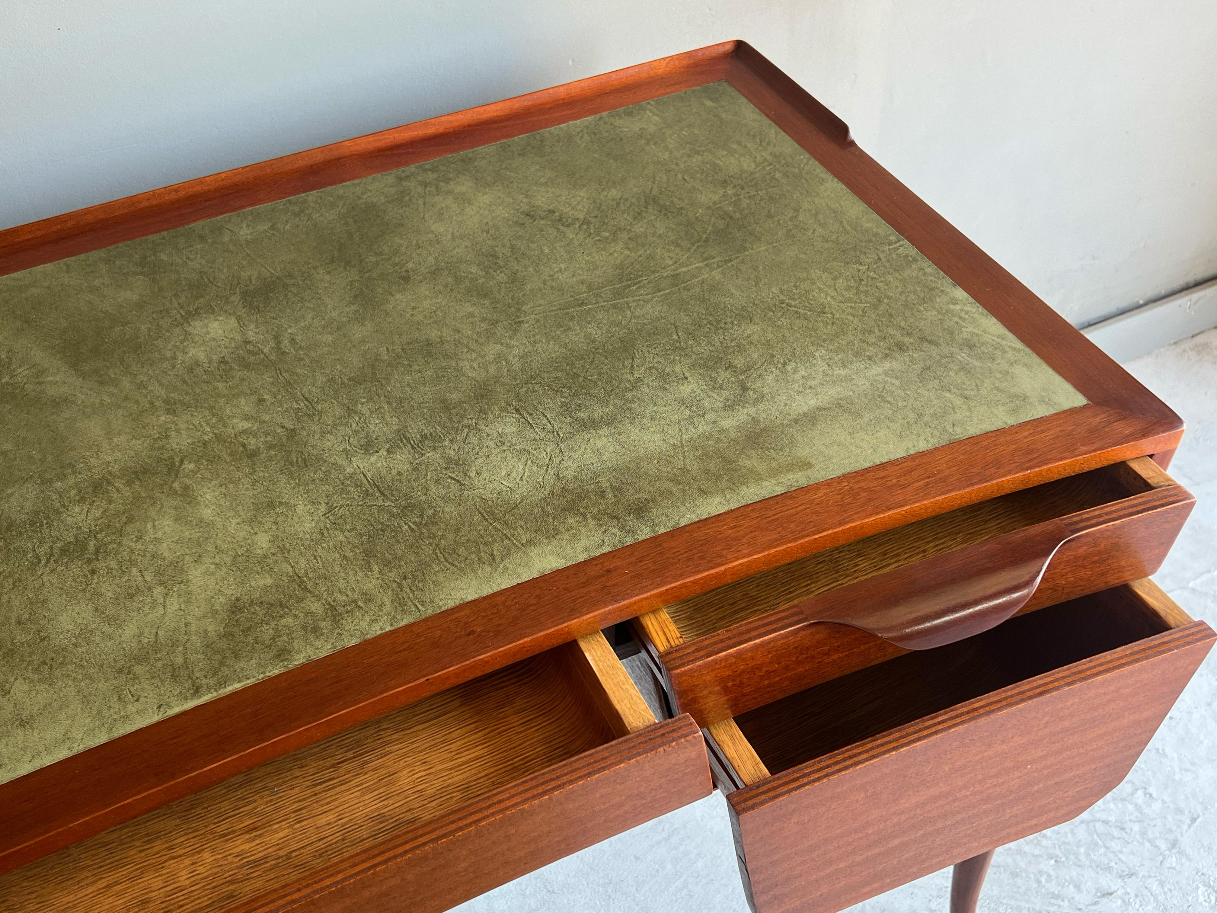 Rare Writing Desk & Chair by Edward Wormley for Dunbar, Leather Top 6