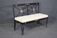 Raro sofá sin brazos de hierro forjado del Imperio francés para interior o exterior