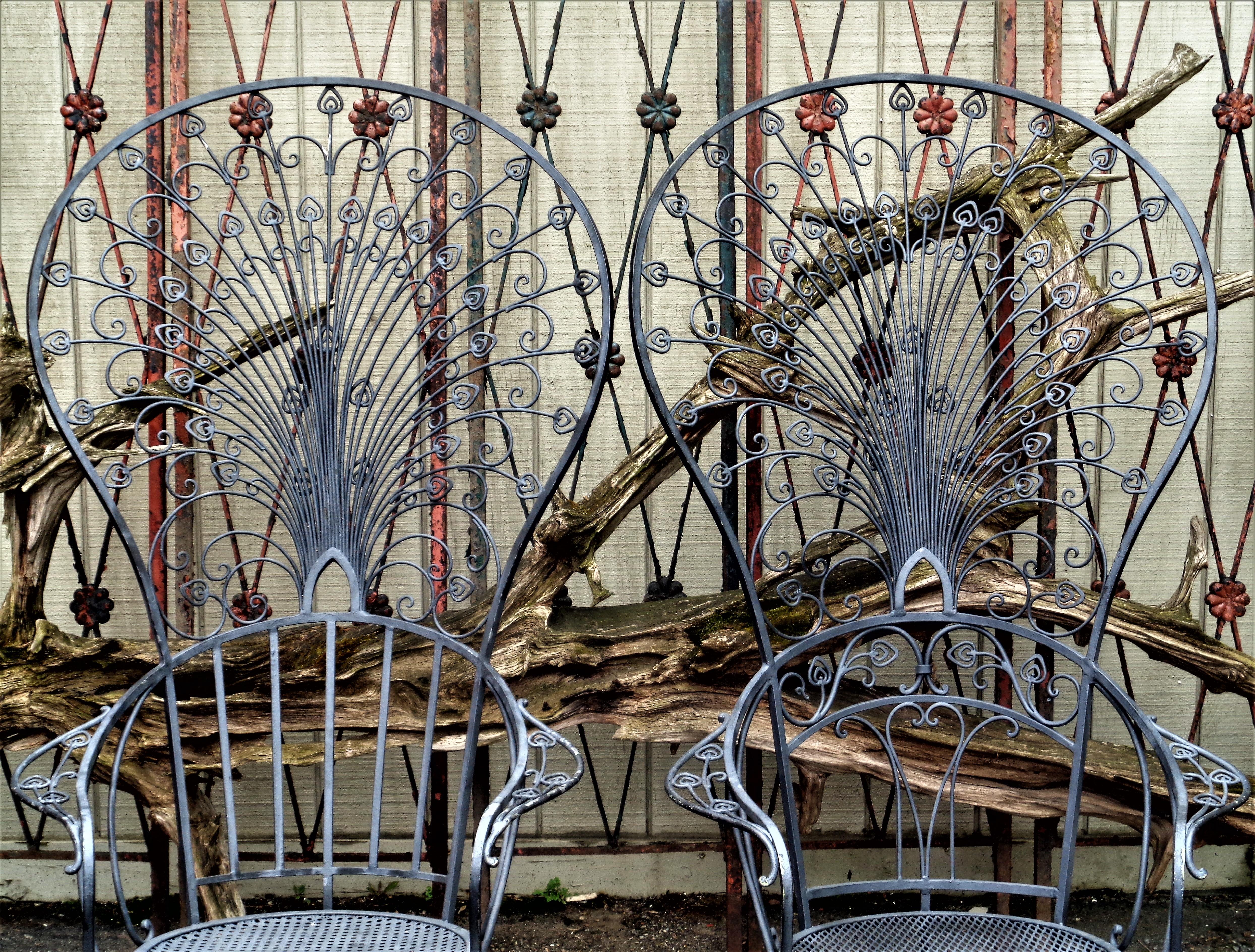  Rare Wrought Iron Peacock Chairs, JOHN SALTERINI SOLD / Florentine Craft Studio 10