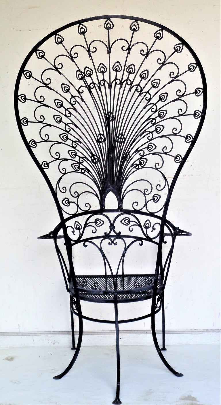 Rare Wrought Iron Peacock Chairs JOHN SALTERINI SOLD Florentine