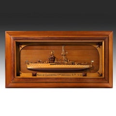 Rare WWII Italian Prisoner of War Work Model of Italian Cruiser 'Zara'