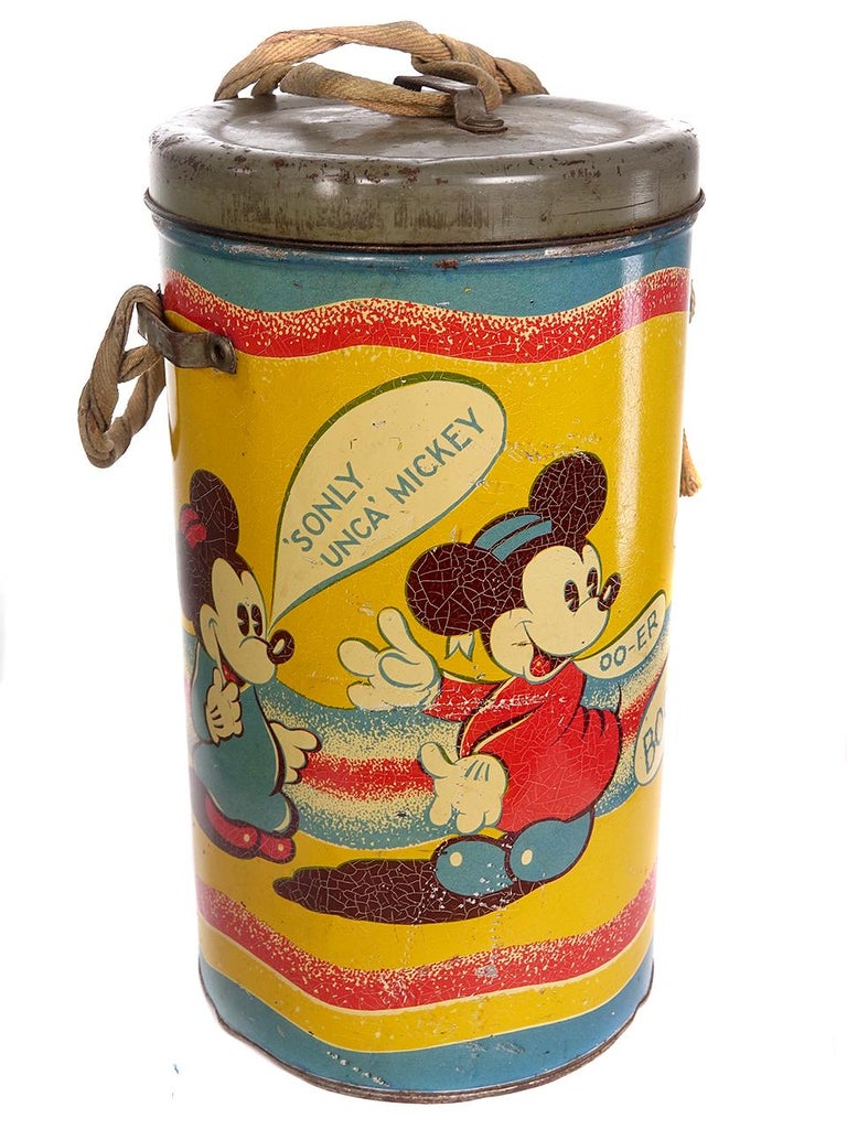 Rare WWII Mickey Mouse Gas Mask and Tin For Sale at 1stDibs