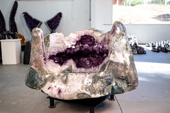 Amethyst Geode Throne Chair on a Custom-Made Rotating Base 1500 Lb.