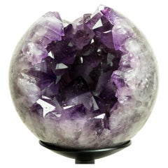 Rare X-Large Amethyst Sphere with Large, Deep Purple Amethyst, Crystal Sculpture