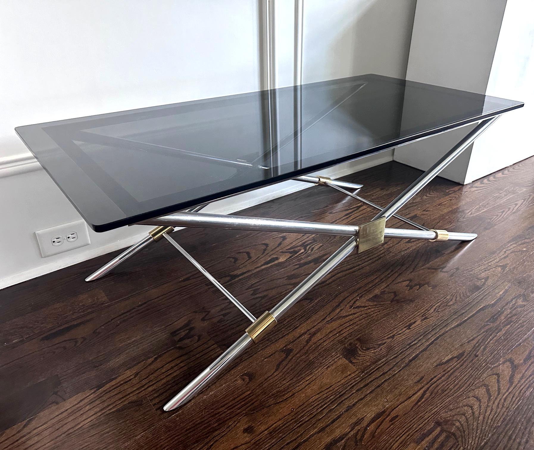 Rara mesa baja con patas en X V-41 de John Vesey Moderno de mediados de siglo en venta