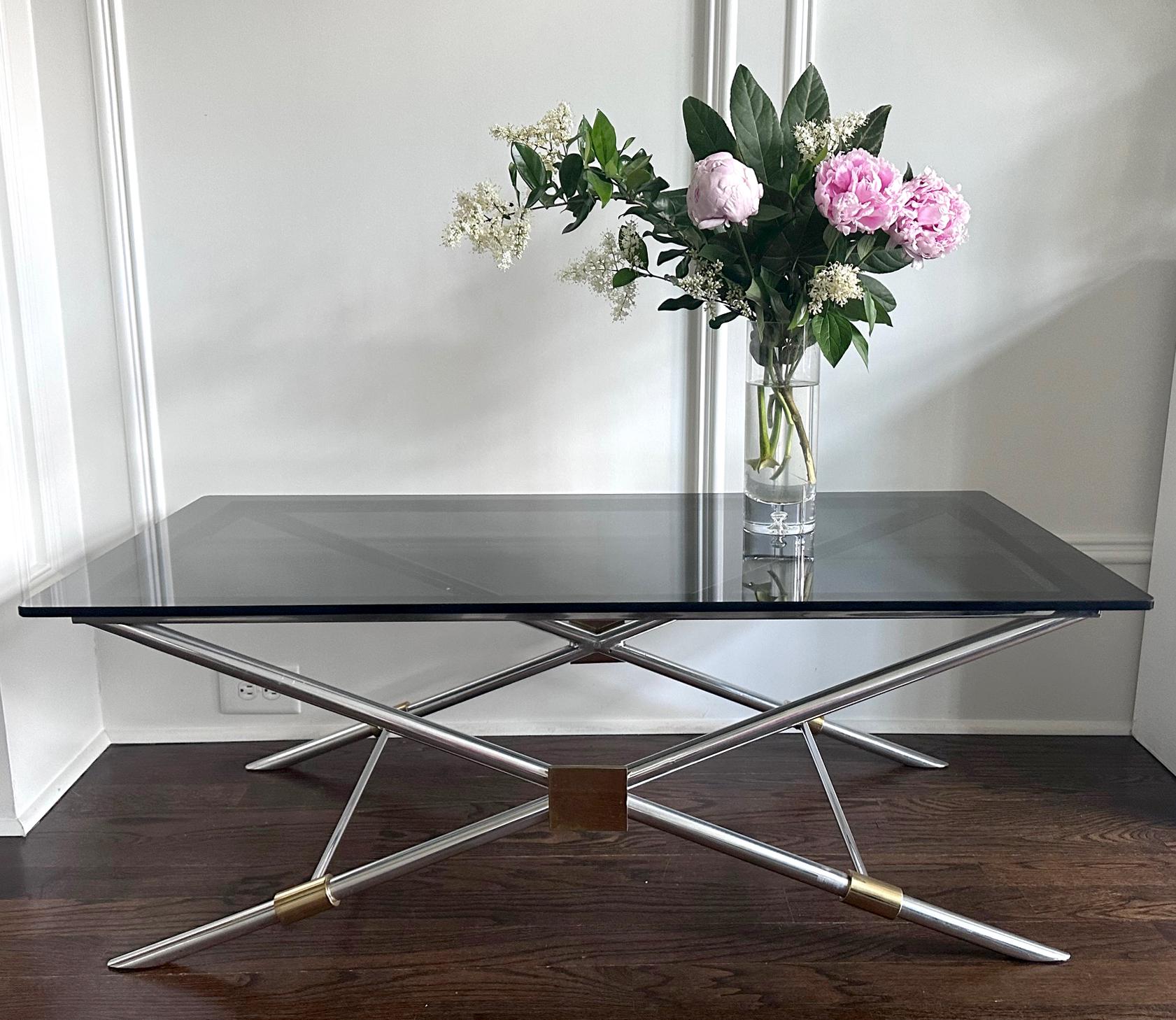 Rare X-leg Console Sofa Table by John Vesey For Sale 7