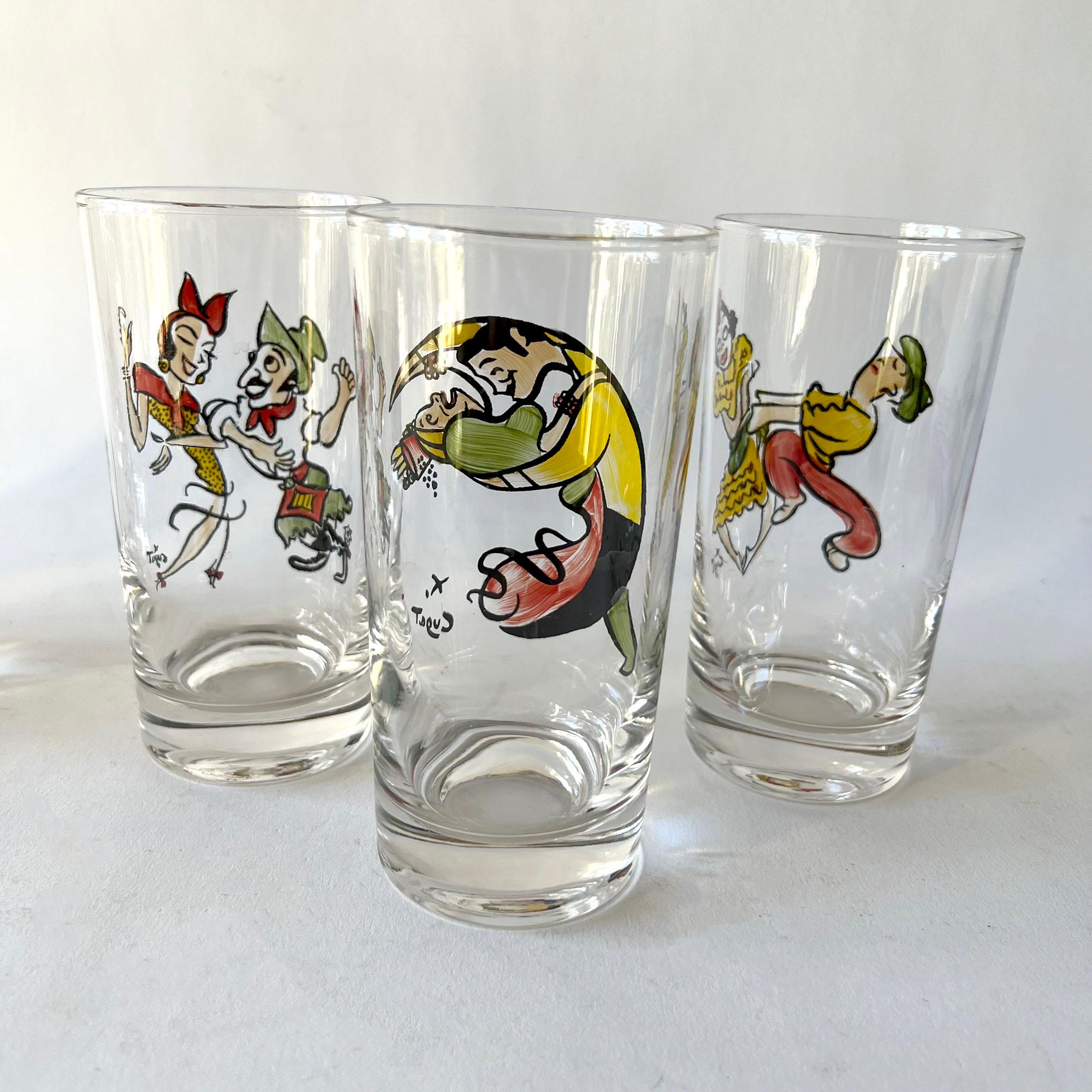painted drinking glasses
