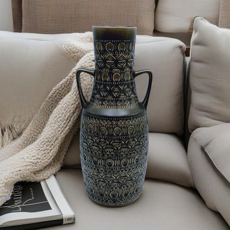 German Rare XL Bodo Mans Mid-Century Modern BAY Ceramic Urn Vase, c.1960/70s For Sale