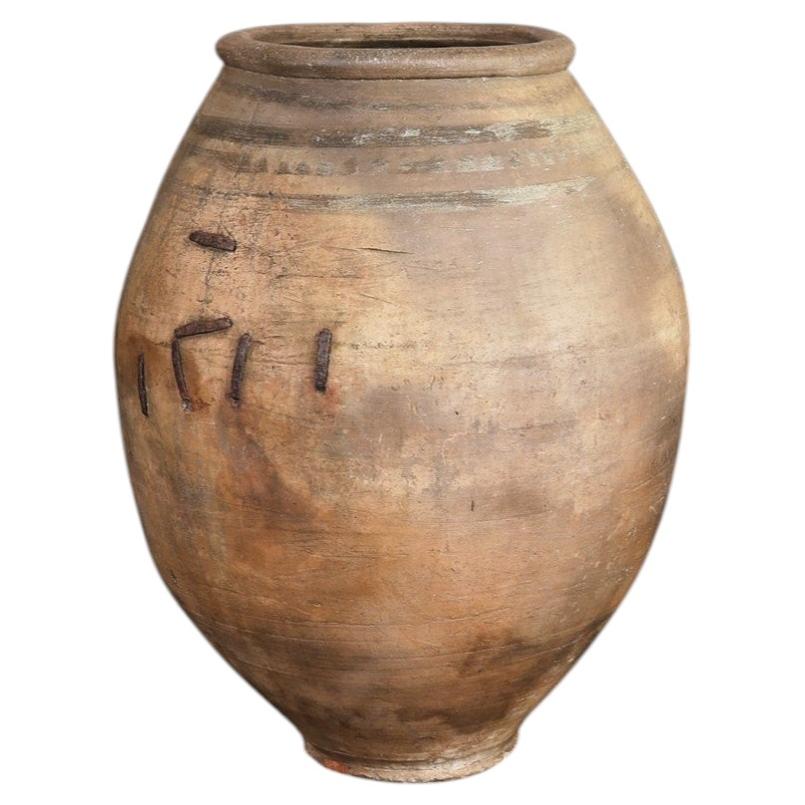Rare XL Catalan 18th C. Terracotta Vessel For Sale